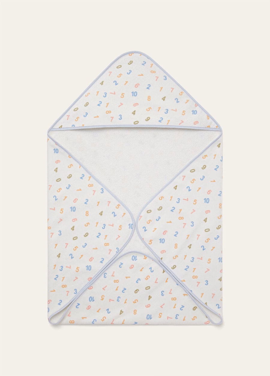 Conjunto de Banho Infantil para Praia em Algodão nas Cores Coral/Sálvia/Céu/Céu da Manhã
