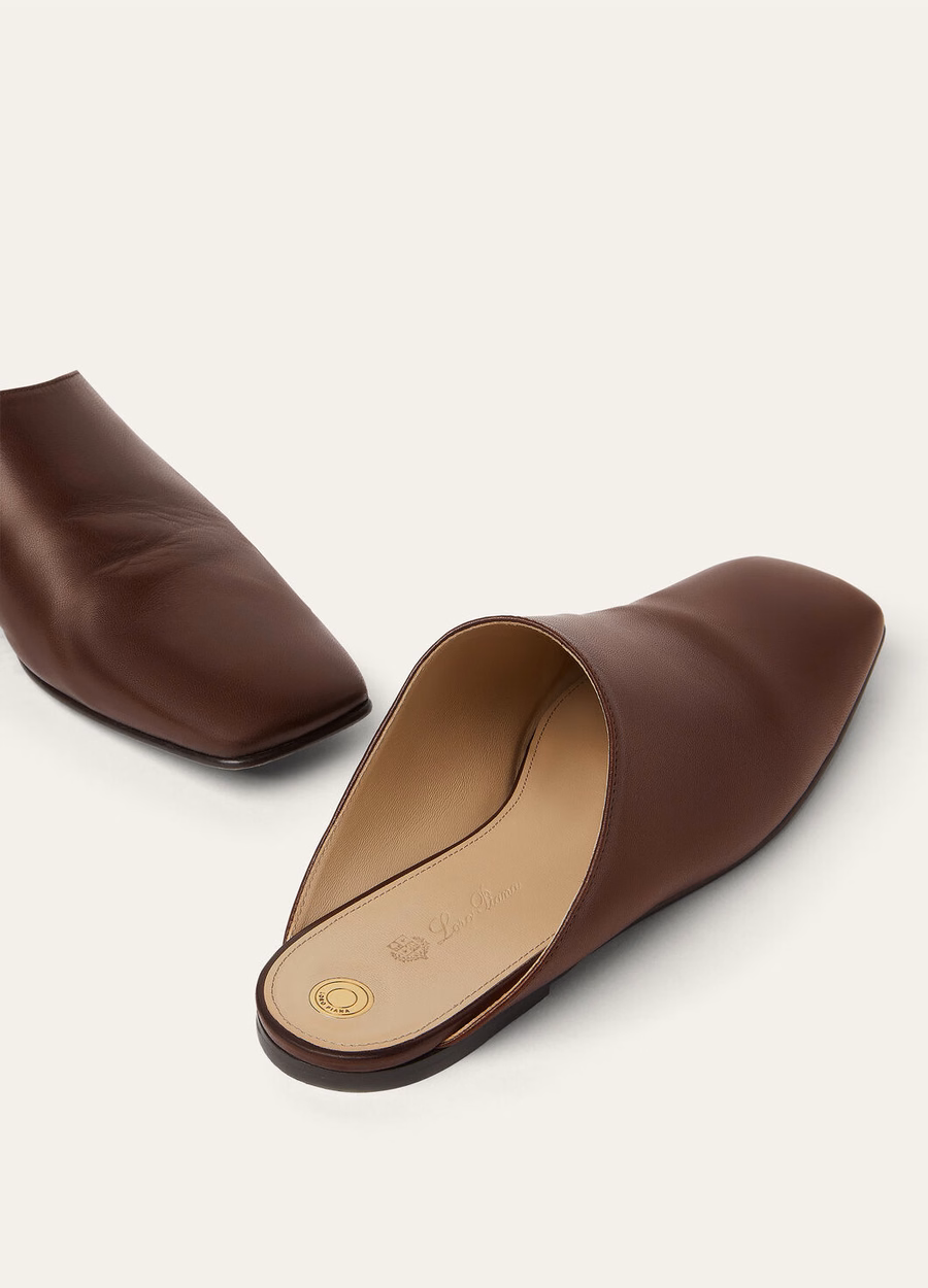 Alba Flat Mule Lamb Powder Brown