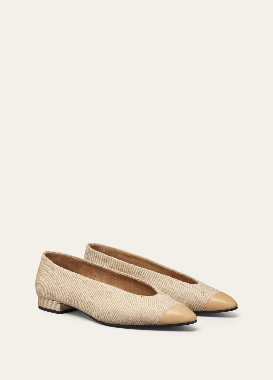 Sapatilha Rebecca Ballet em Viscose de Seda na cor Marrom