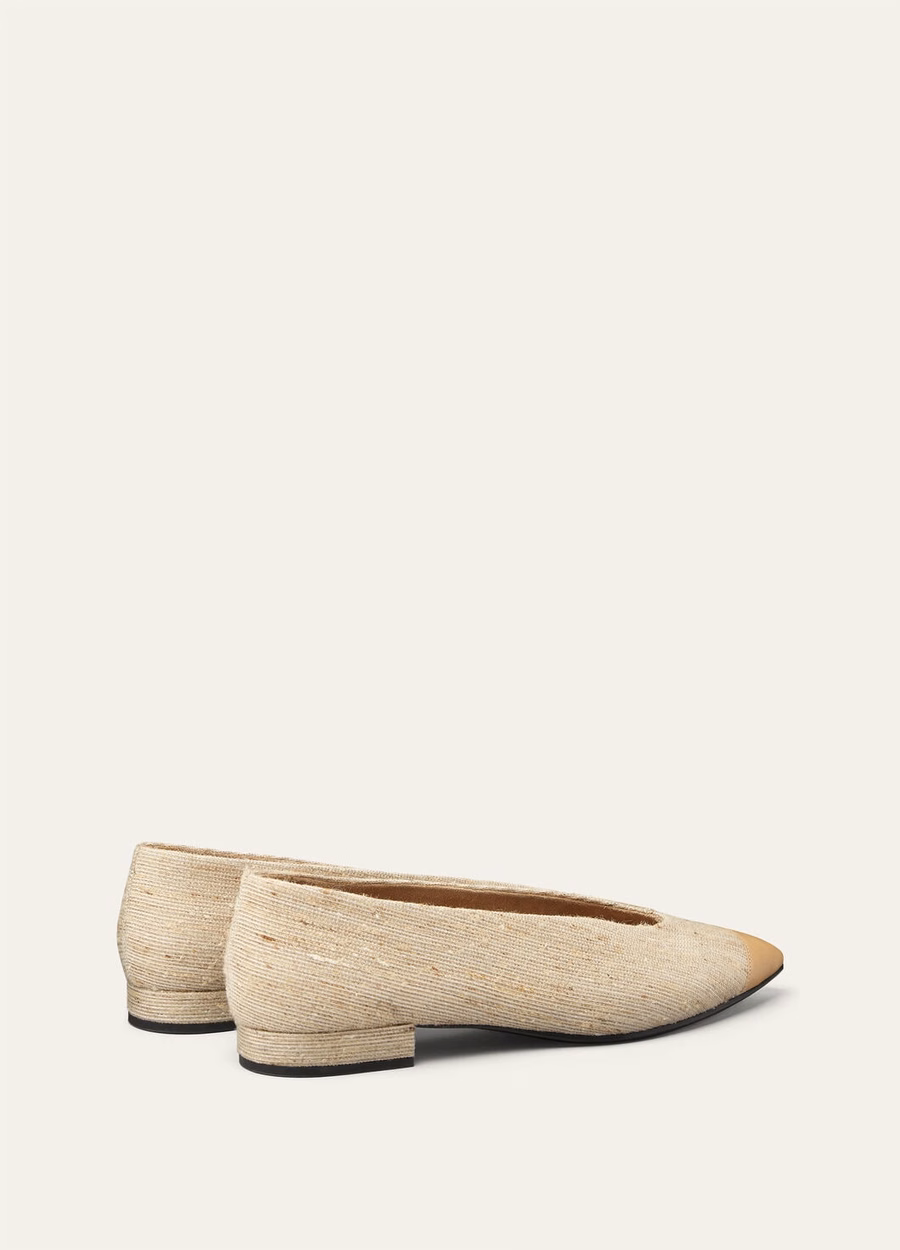 Sapatilha Rebecca Ballet em Viscose de Seda na cor Marrom