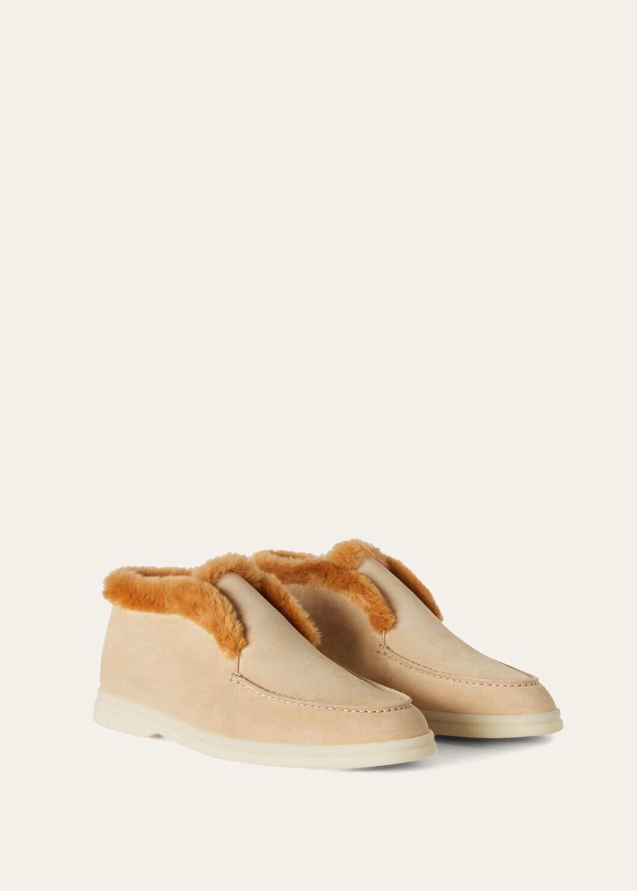 Botas de cano curto Windy Dunes em camurça com bico aberto