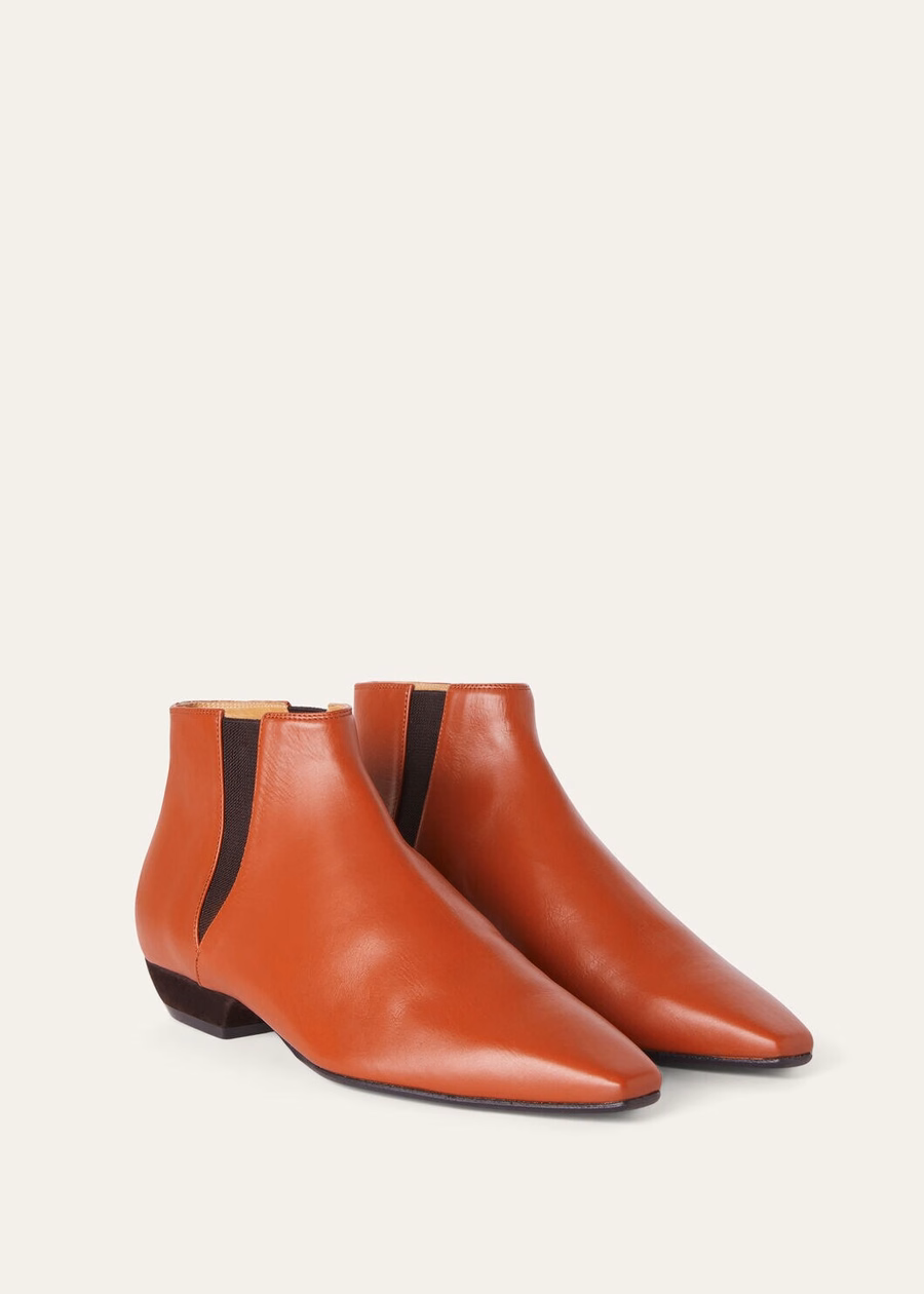 Botas de cano curto Sumire em pele de vitelo Deep Kummel