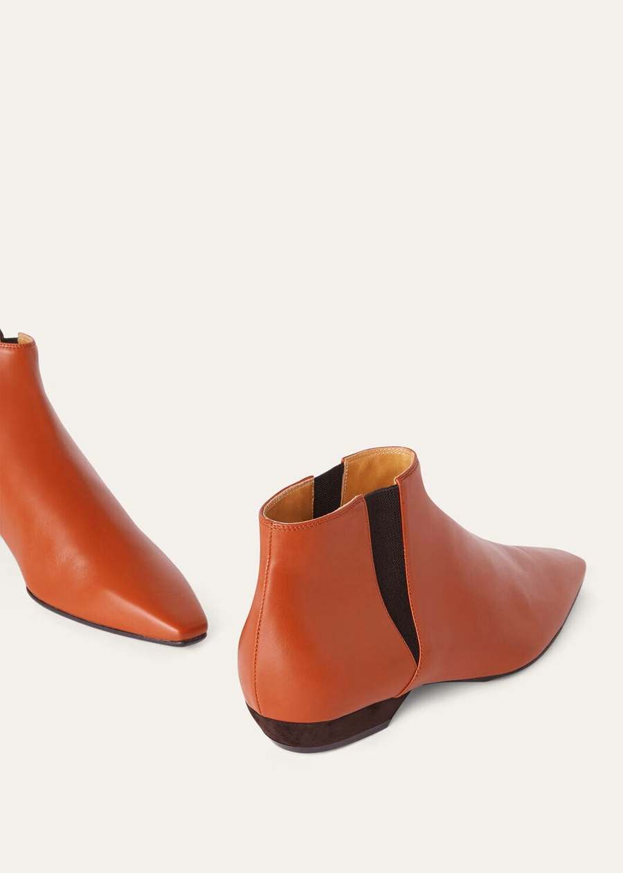 Botas de cano curto Sumire em pele de vitelo Deep Kummel