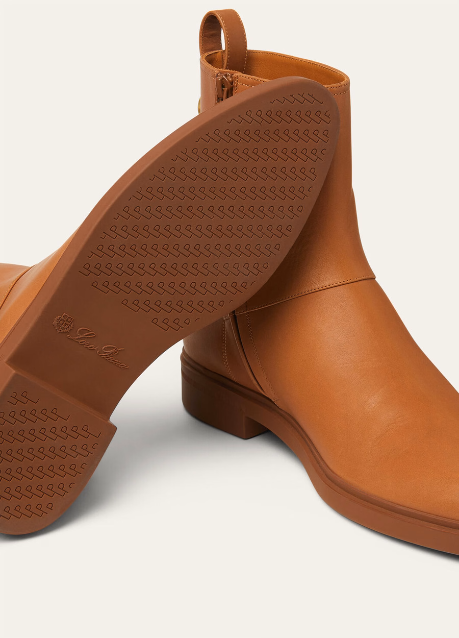 Botas de cano curto Kilda em pele de vitelo curtida dourada