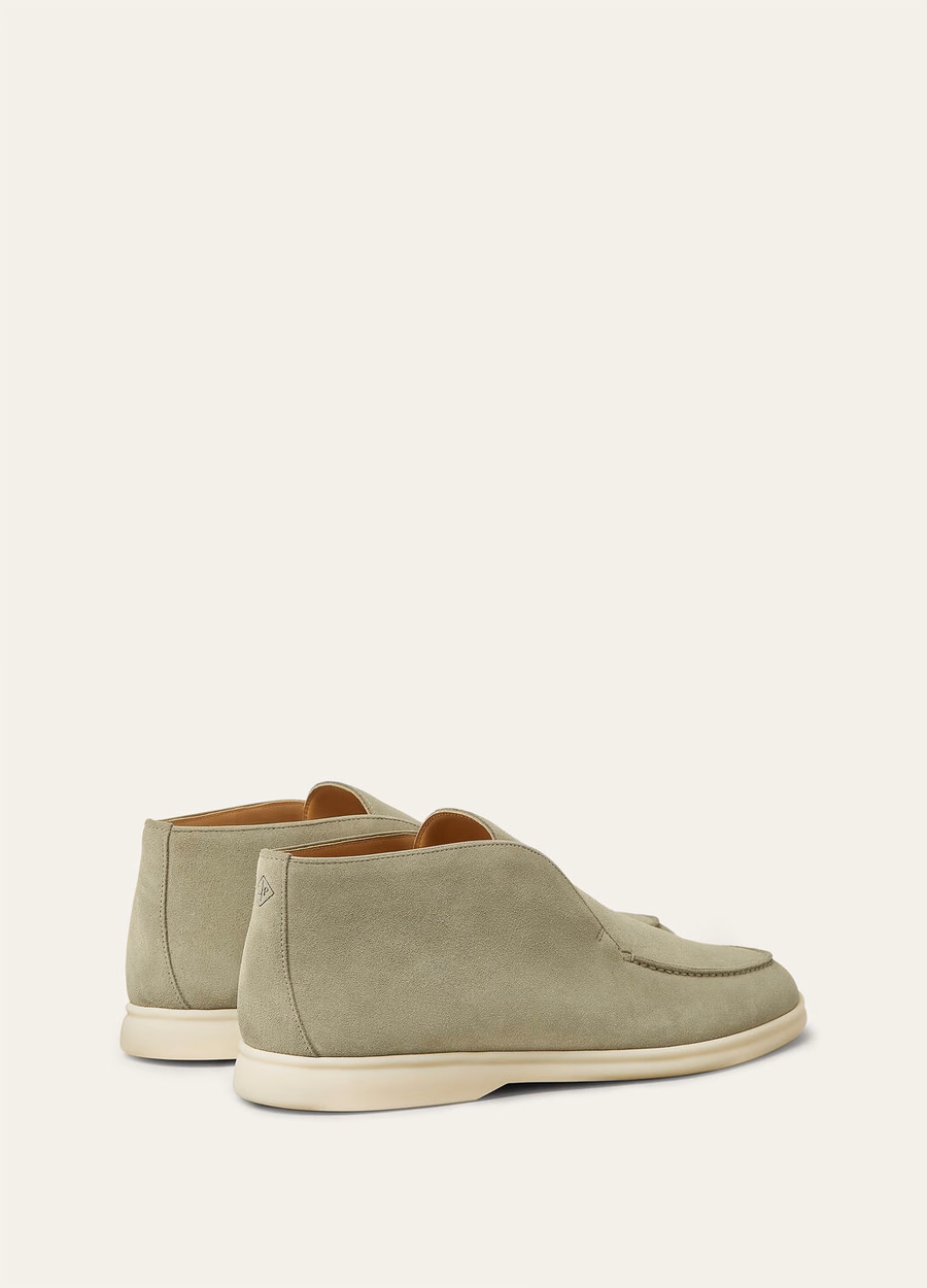 Botas de cano curto Open Walk em camurça, cinza chumbo