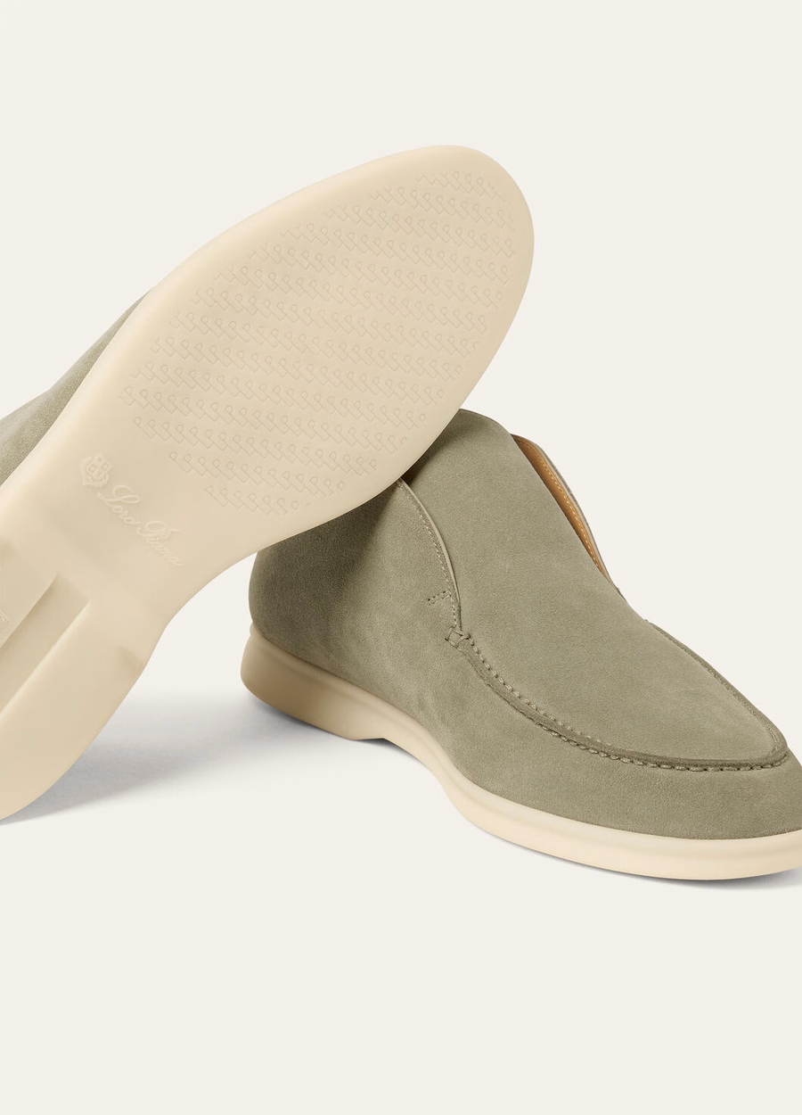 Botas de cano curto Open Walk em camurça, cinza chumbo
