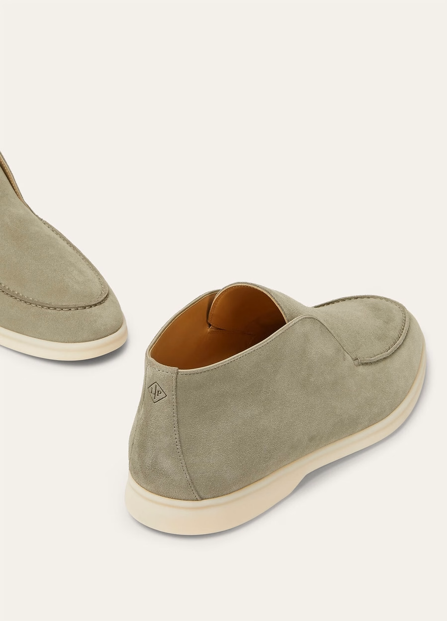 Botas de cano curto Open Walk em camurça, cinza chumbo