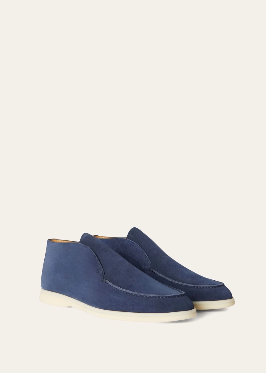 Botas de cano curto com bico aberto Walk Suede Racing Blue