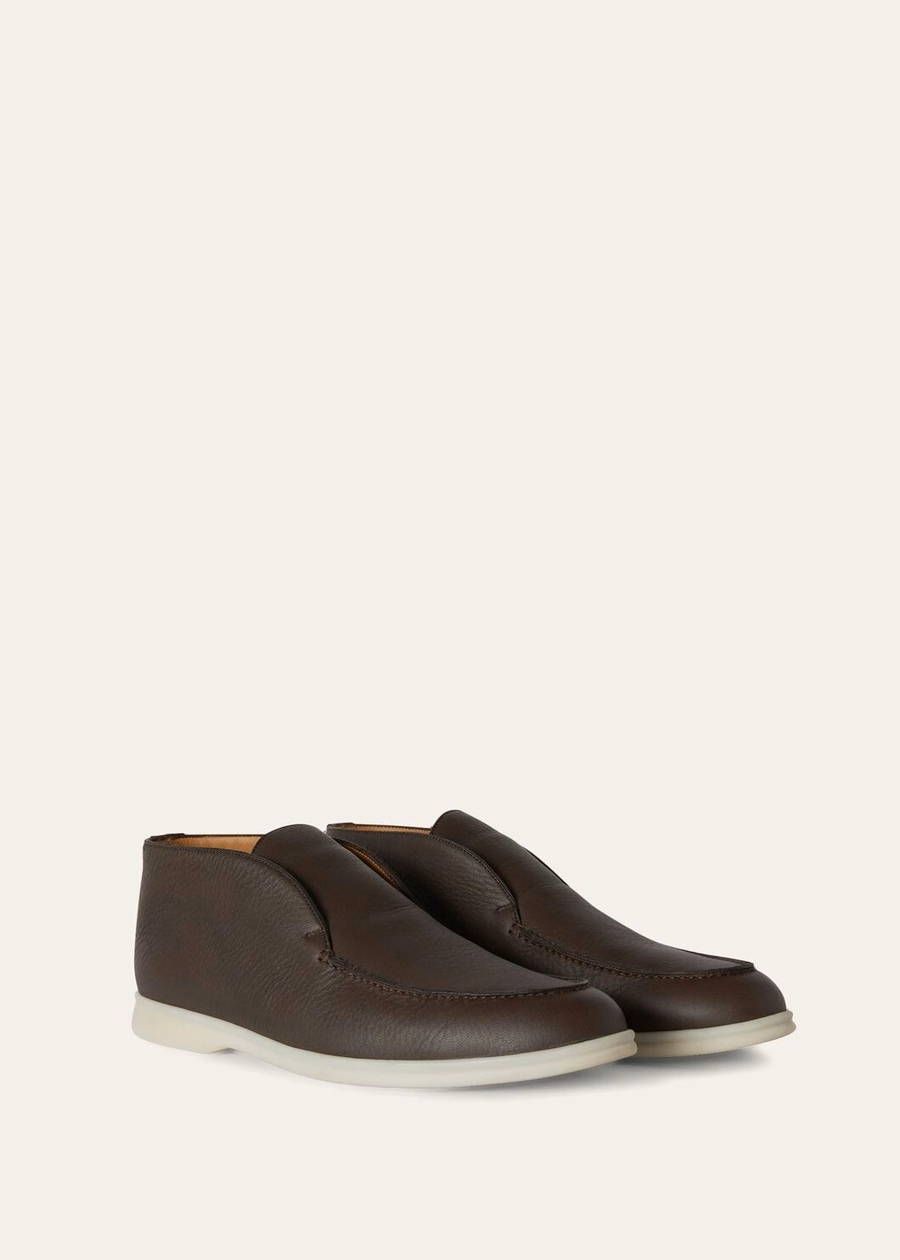 Botas Open Walk em couro de alce marrom muito escuro