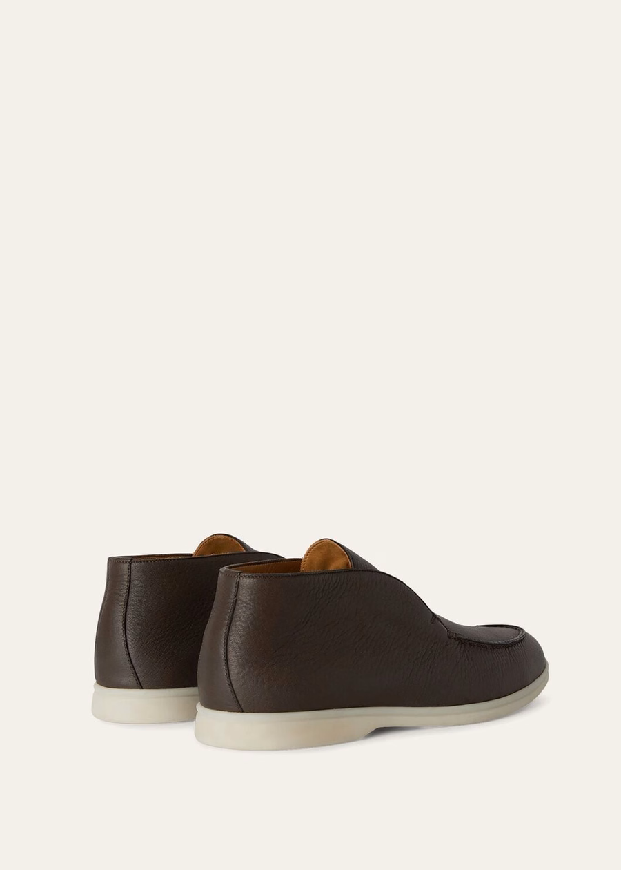 Botas Open Walk em couro de alce marrom muito escuro