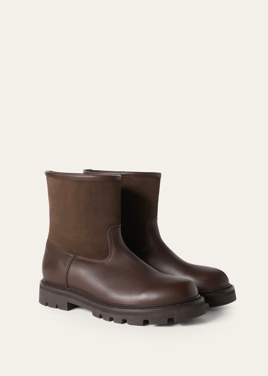 Suilven Walk Mid Trunk em couro de bezerro cor chocolate