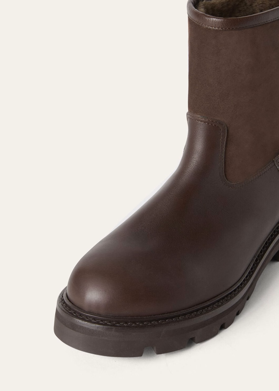 Suilven Walk Mid Trunk em couro de bezerro cor chocolate