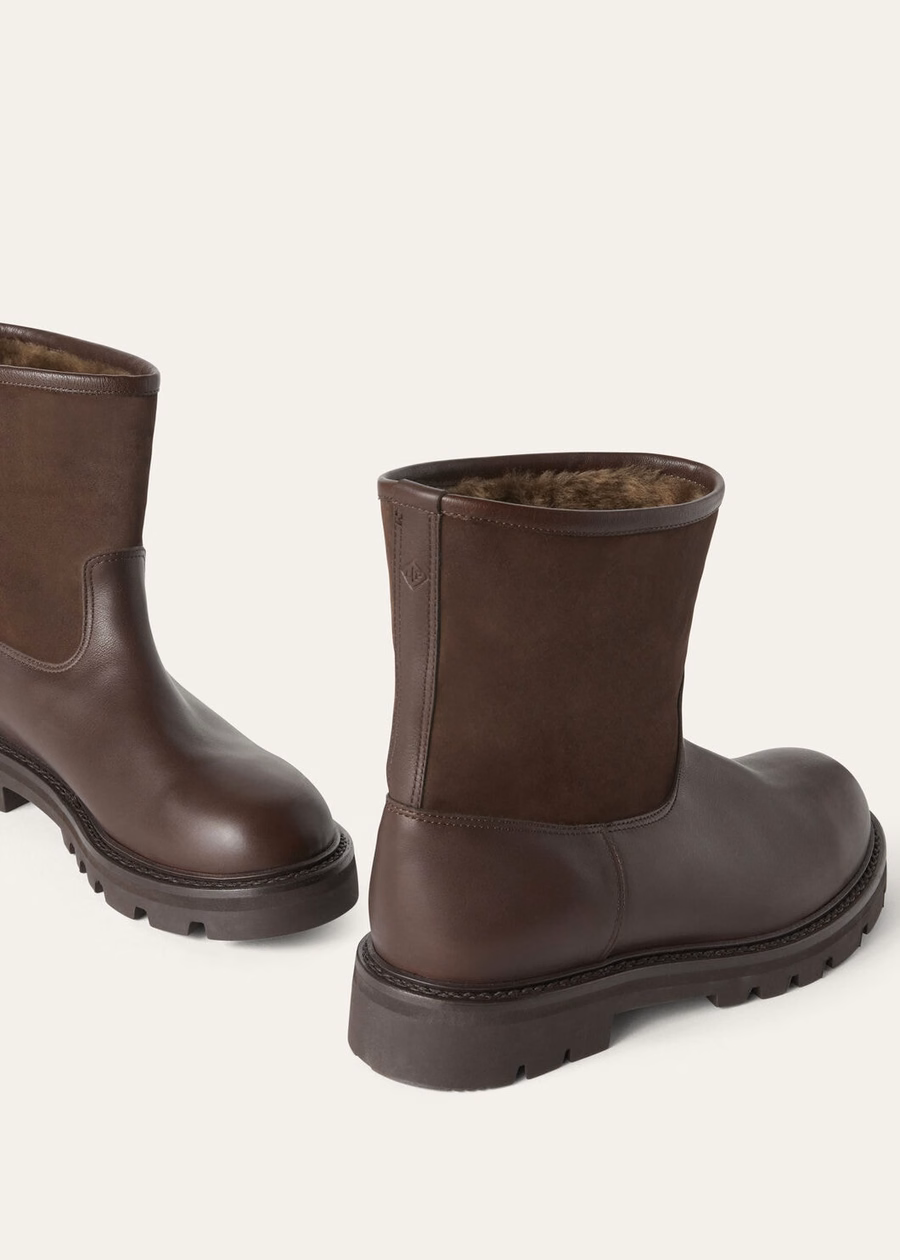 Suilven Walk Mid Trunk em couro de bezerro cor chocolate
