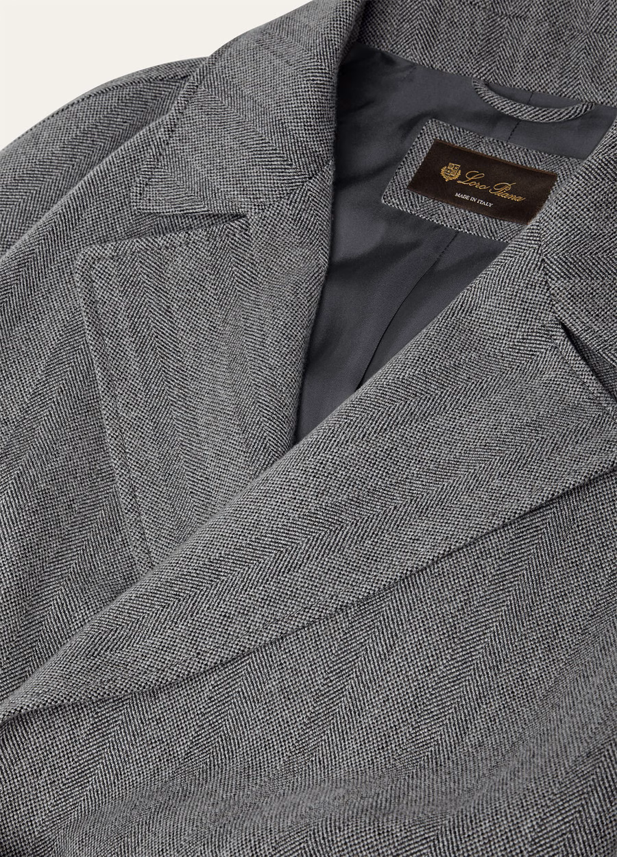 Casaco Foster em lã virgem cashmere azul marinho