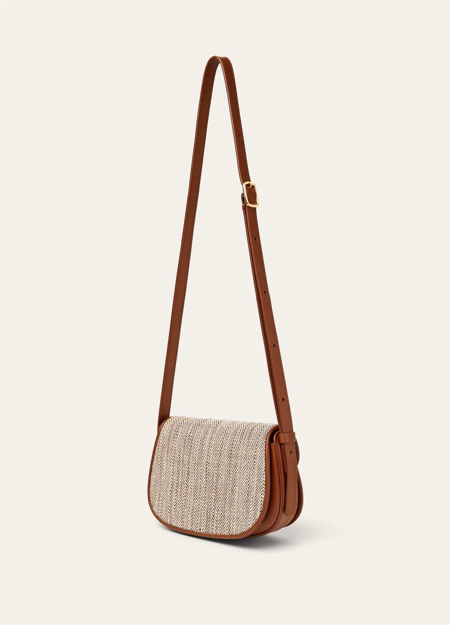 Mini Bolsa Giera Venice Bricola em Seda/Branca/Golden Beach/Intense Espresso/Sun Gold