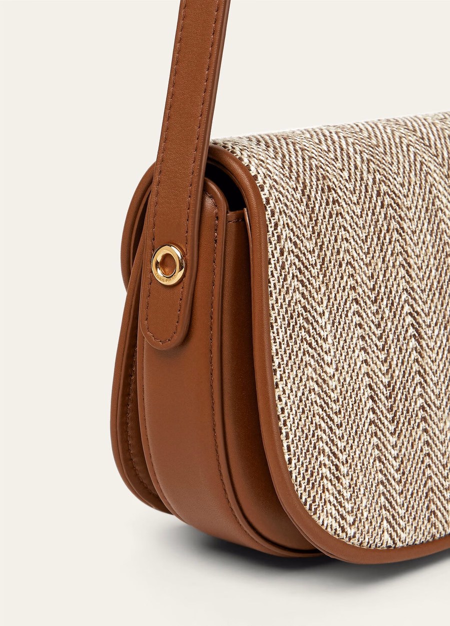 Mini Bolsa Giera Venice Bricola em Seda/Branca/Golden Beach/Intense Espresso/Sun Gold