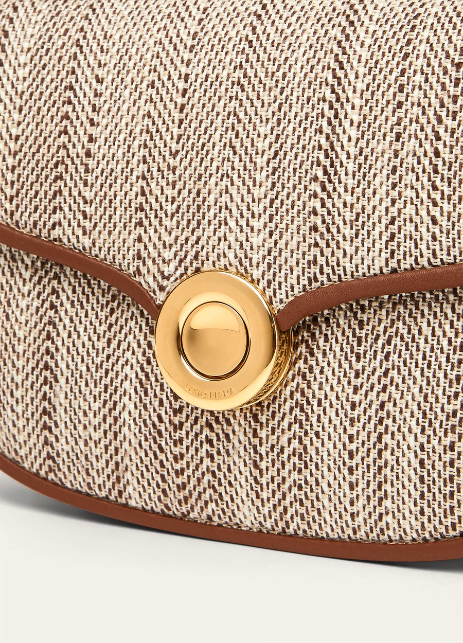Mini Bolsa Giera Venice Bricola em Seda/Branca/Golden Beach/Intense Espresso/Sun Gold