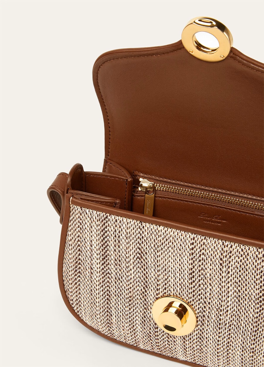 Mini Bolsa Giera Venice Bricola em Seda/Branca/Golden Beach/Intense Espresso/Sun Gold