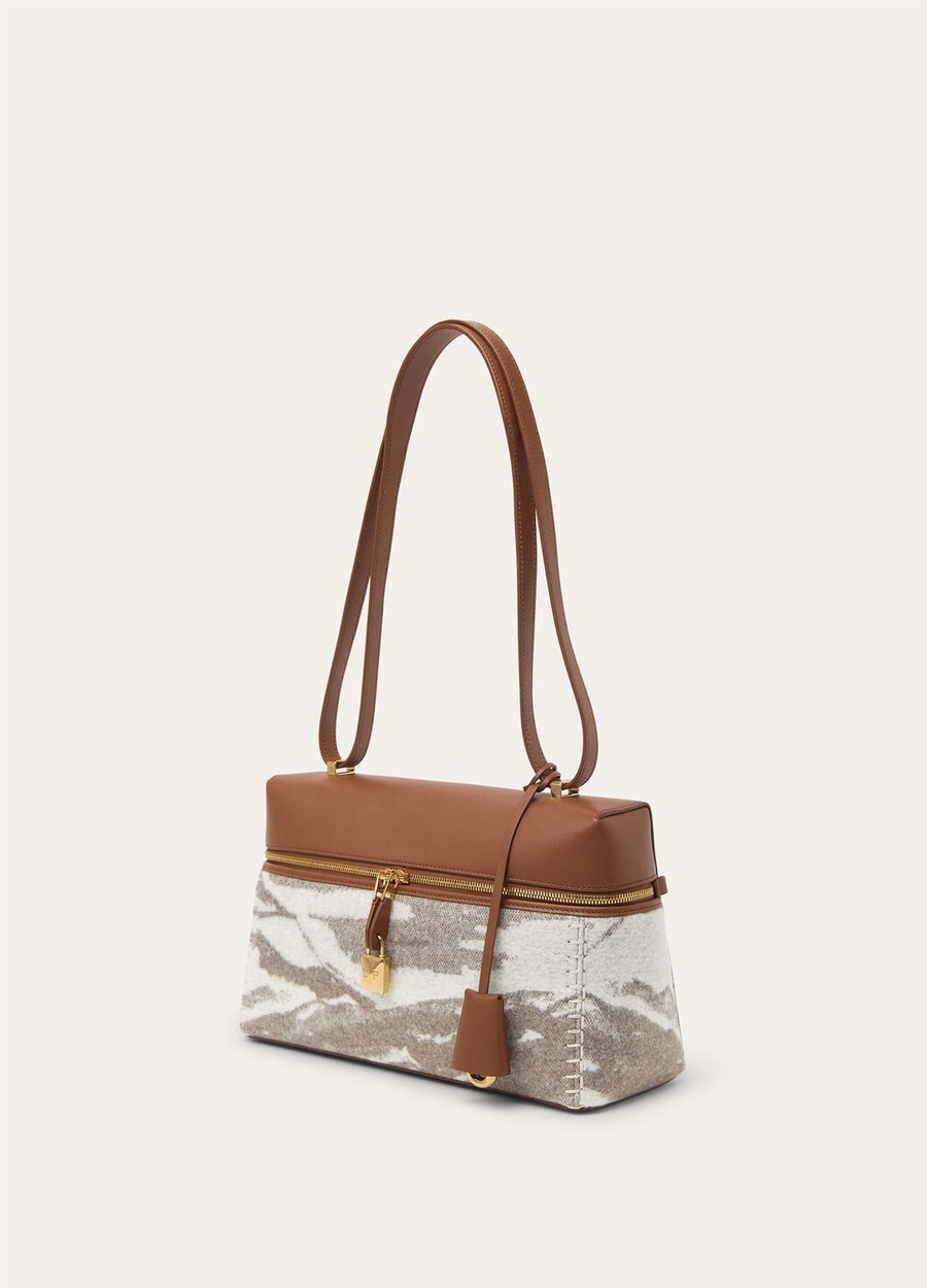 Bolsa extra L27 Cashmere Lã virgem Cinza Nebuloso/Pedra de Inverno/Toupeira/Dourado