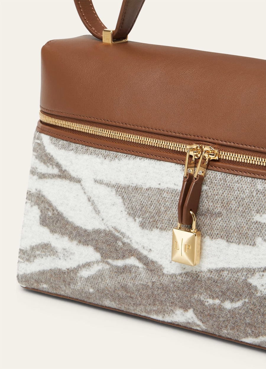 Bolsa extra L27 Cashmere Lã virgem Cinza Nebuloso/Pedra de Inverno/Toupeira/Dourado