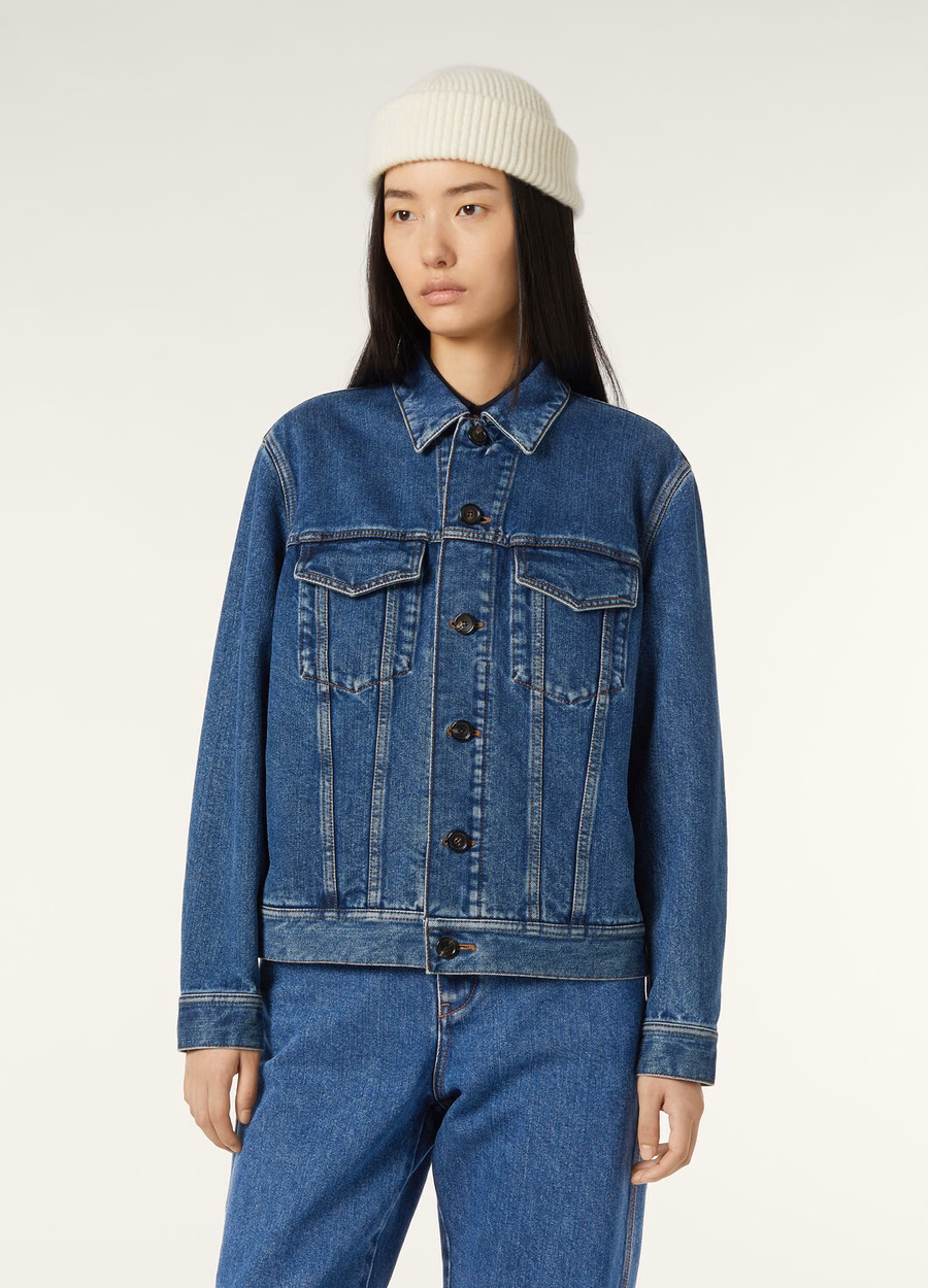 Jaqueta Tulus em denim e seda azul lavada