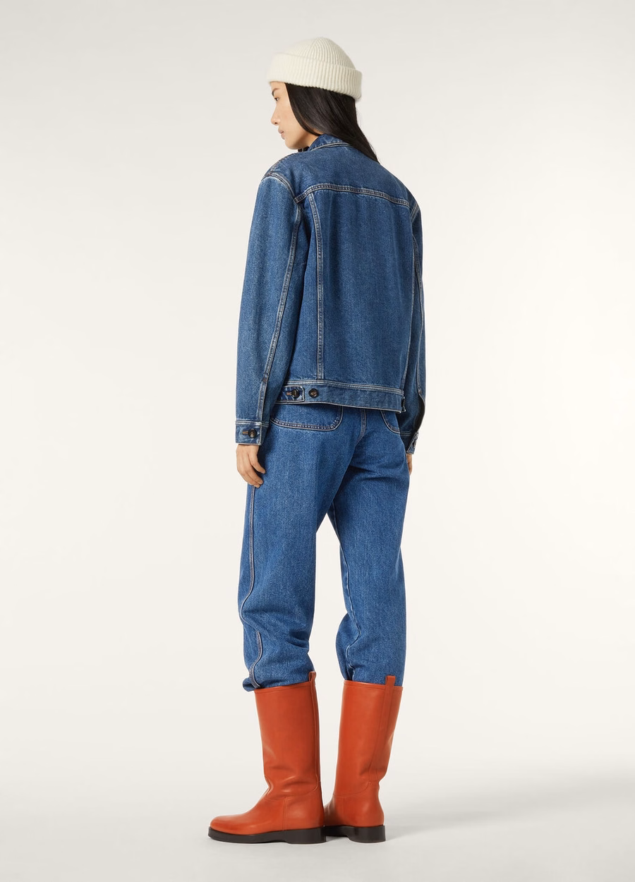 Jaqueta Tulus em denim e seda azul lavada