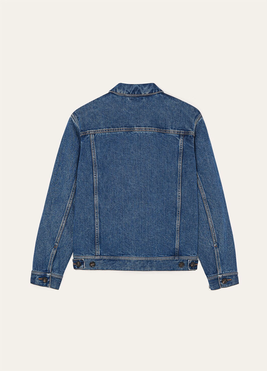 Jaqueta Tulus em denim e seda azul lavada