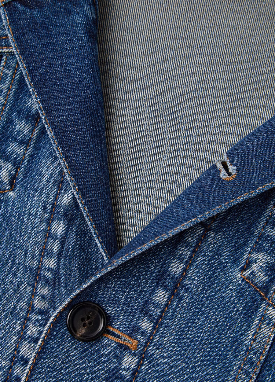 Jaqueta Tulus em denim e seda azul lavada