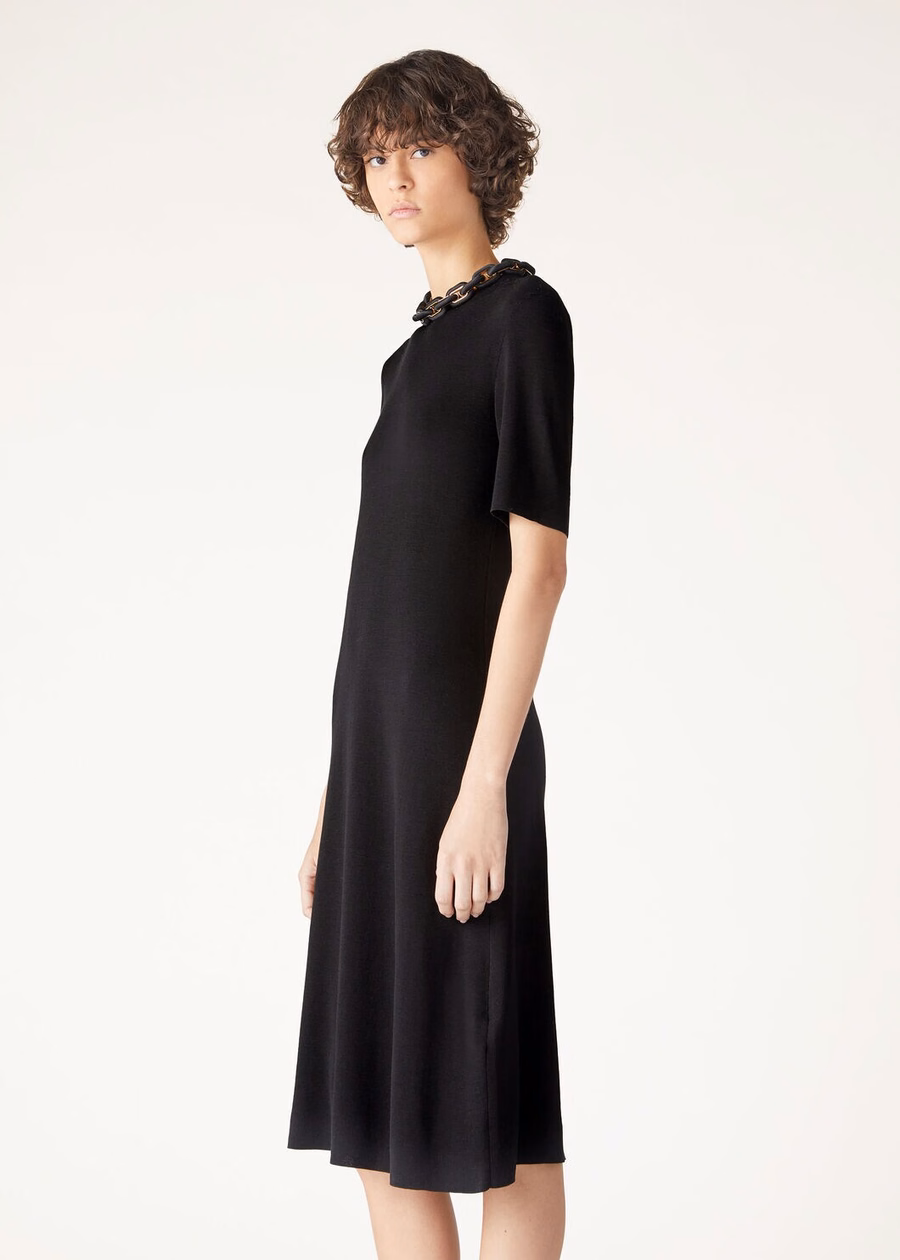 Vestido de seda preta Lyskamm