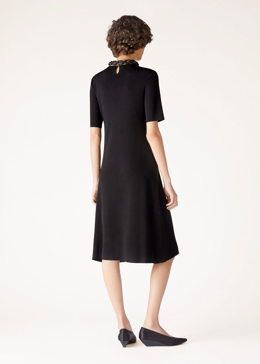 Vestido de seda preta Lyskamm