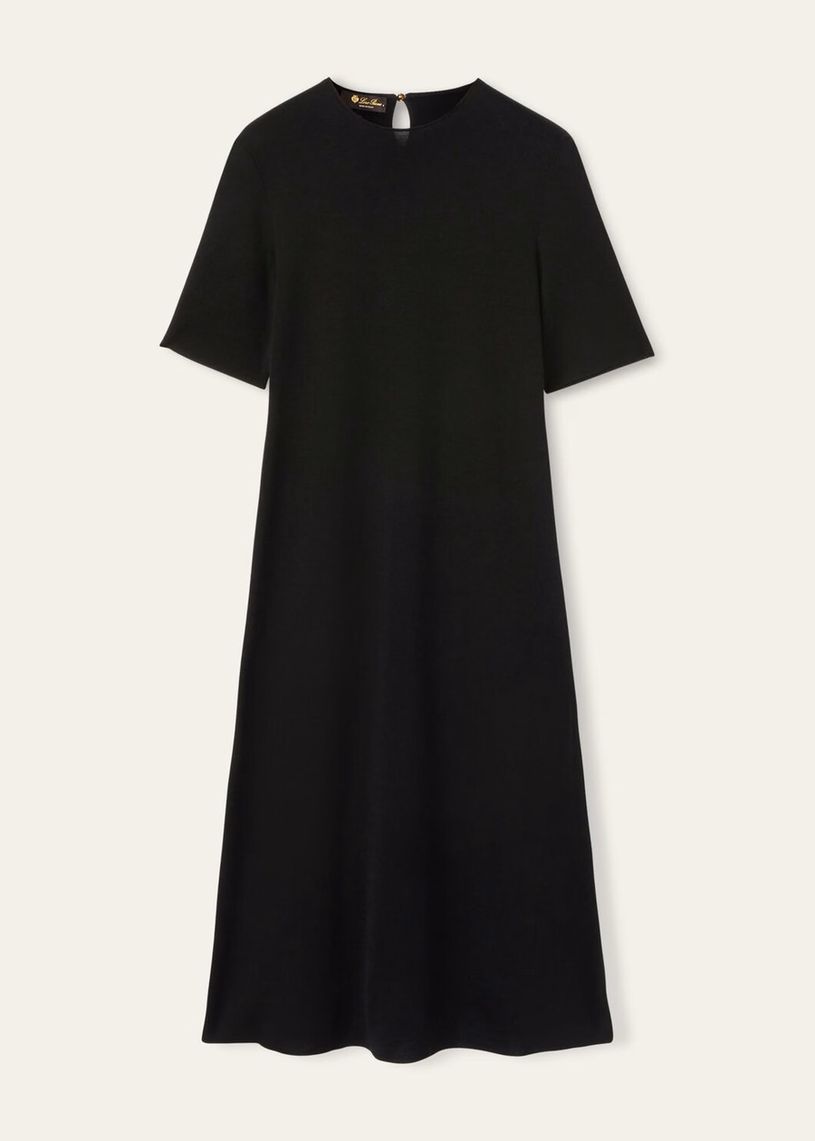 Vestido de seda preta Lyskamm
