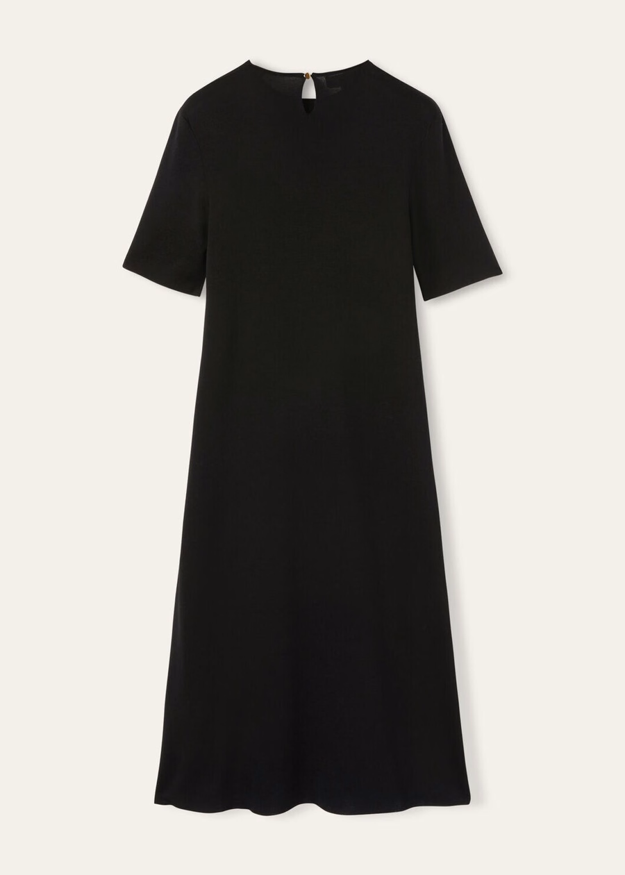 Vestido de seda preta Lyskamm