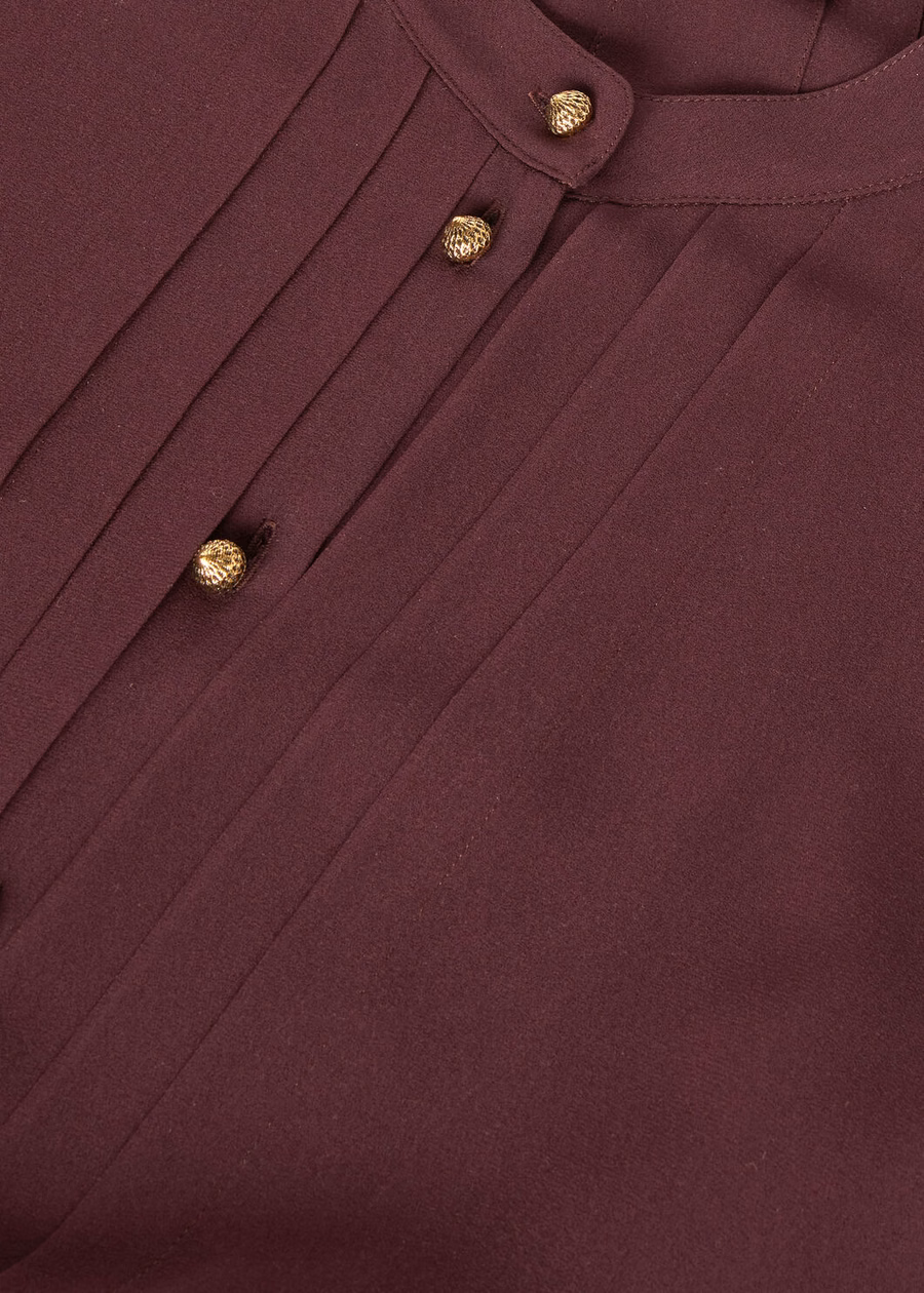 Vestido Hattie de seda cor vinho profundo