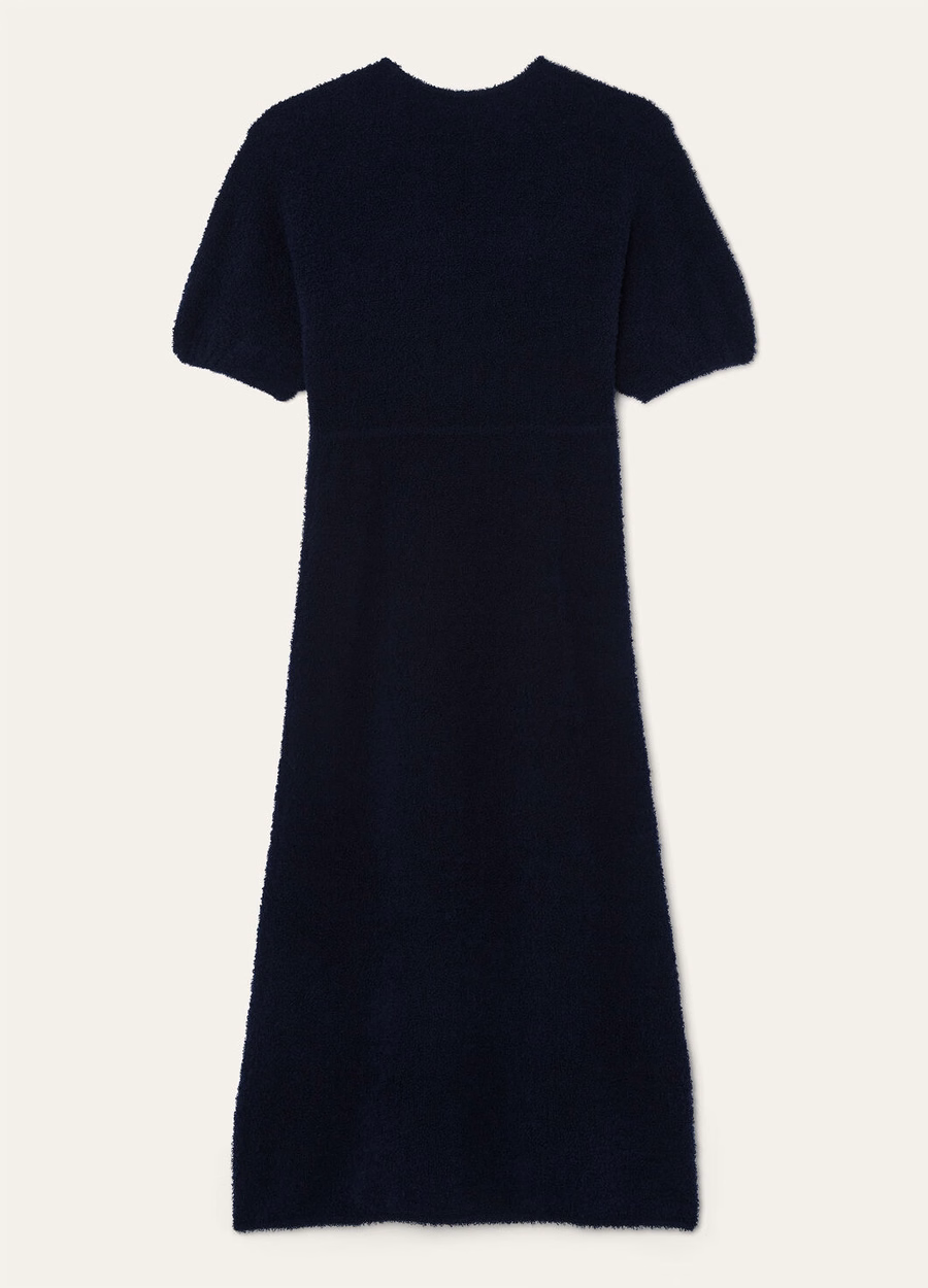Vestido Pella de seda e cashmere azul clássico