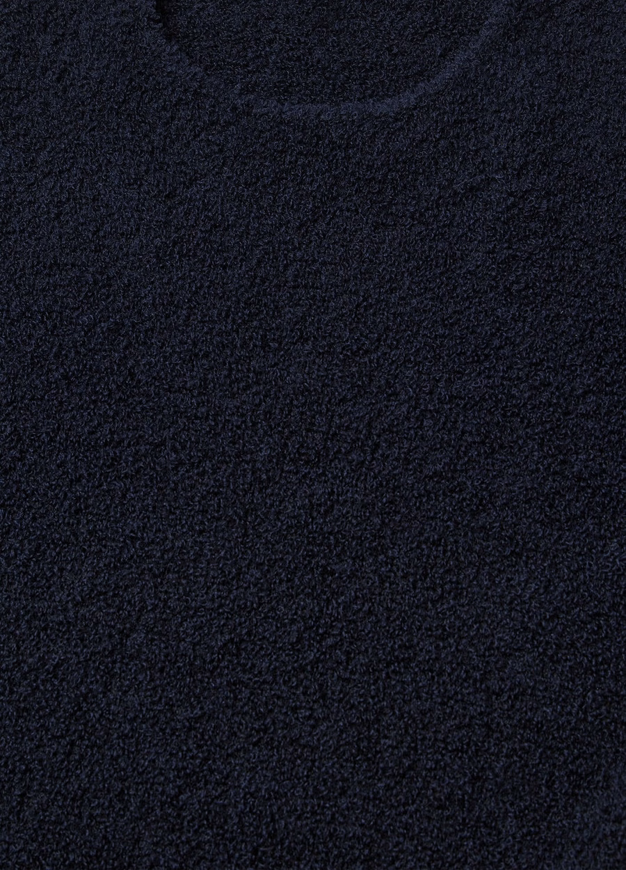 Vestido Pella de seda e cashmere azul clássico