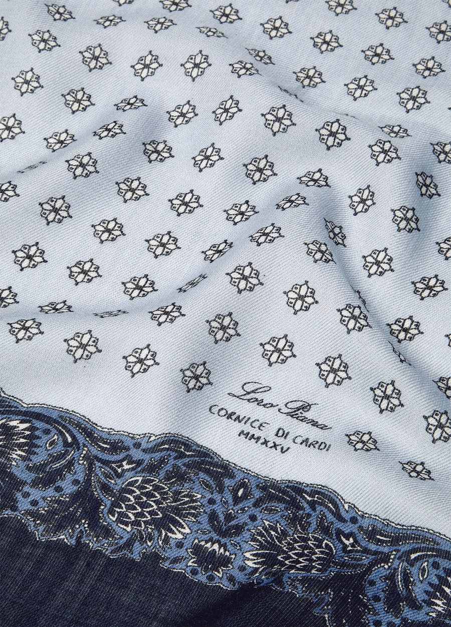 Loro Piana Foulard Wool Dream Azul/Azul-marinho/Quartzo Azul