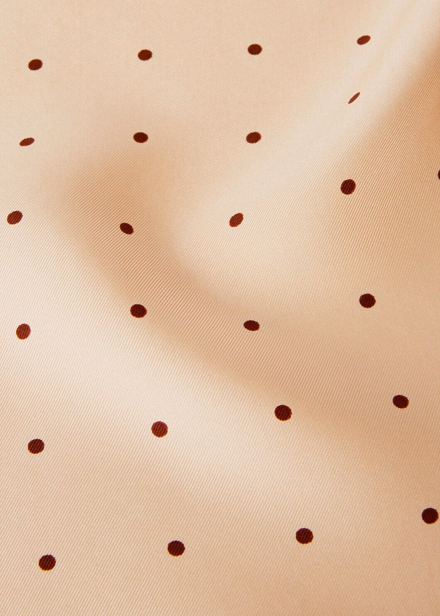 Lenço triangular de seda com raiz de lótus/Marrom