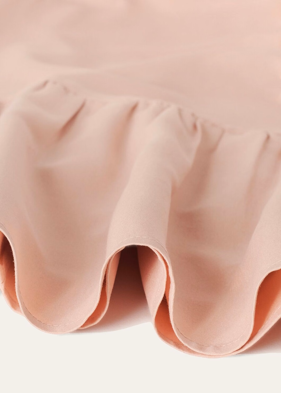 Vestido Brienne infantil em seda com cobertura de morango