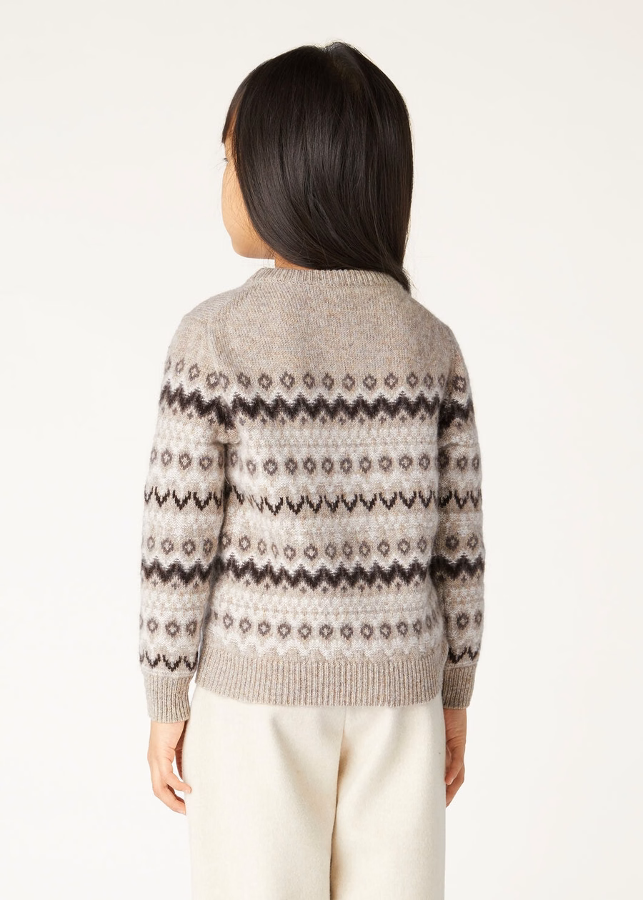 Camiseta infantil Alpe Pile de cashmere bege/metálica sombreada