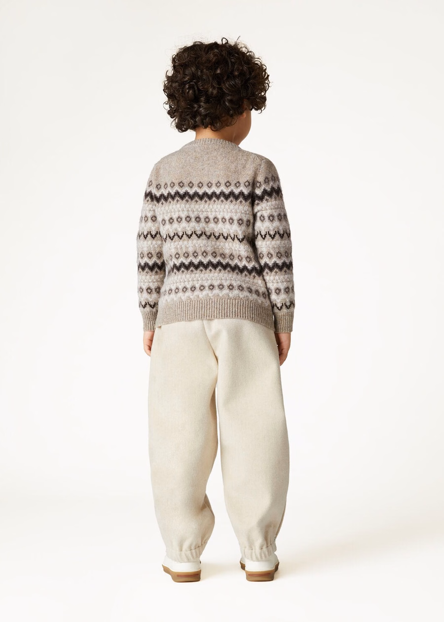 Camiseta infantil Alpe Pile de cashmere bege/metálica sombreada