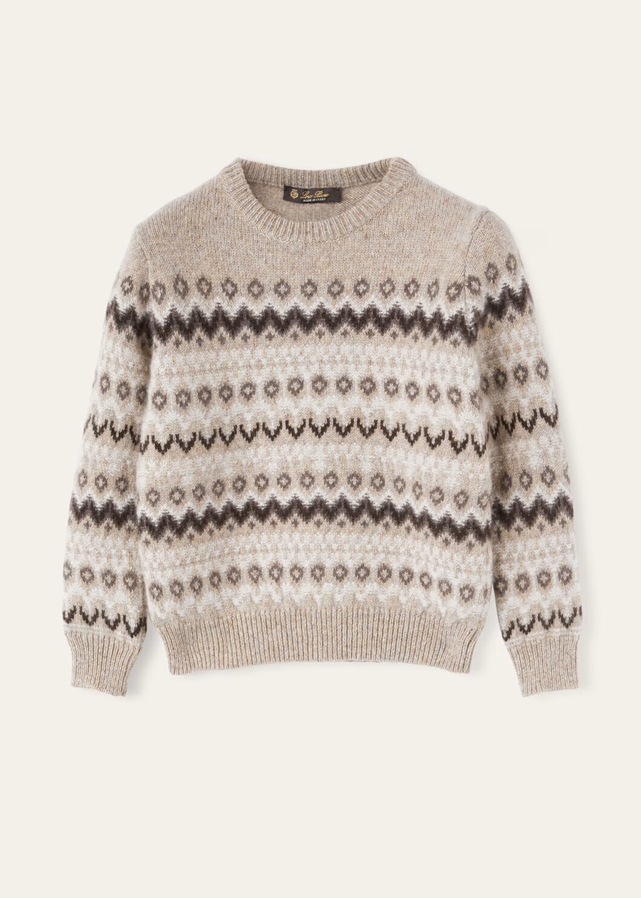 Camiseta infantil Alpe Pile de cashmere bege/metálica sombreada
