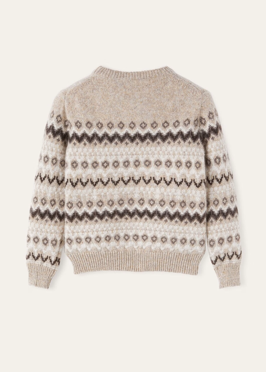 Camiseta infantil Alpe Pile de cashmere bege/metálica sombreada