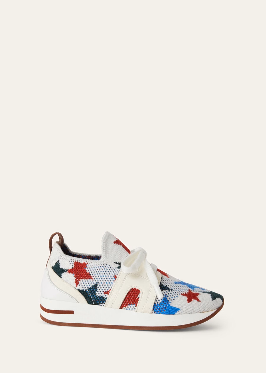 Tênis infantil 360 LP Flexy Walk em lã virgem nas cores vermelho, azul e verde.