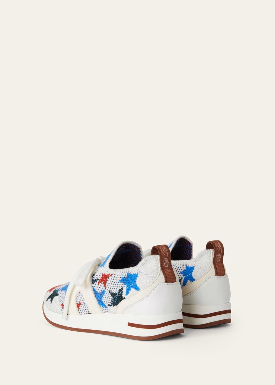 Tênis infantil 360 LP Flexy Walk em lã virgem nas cores vermelho, azul e verde.