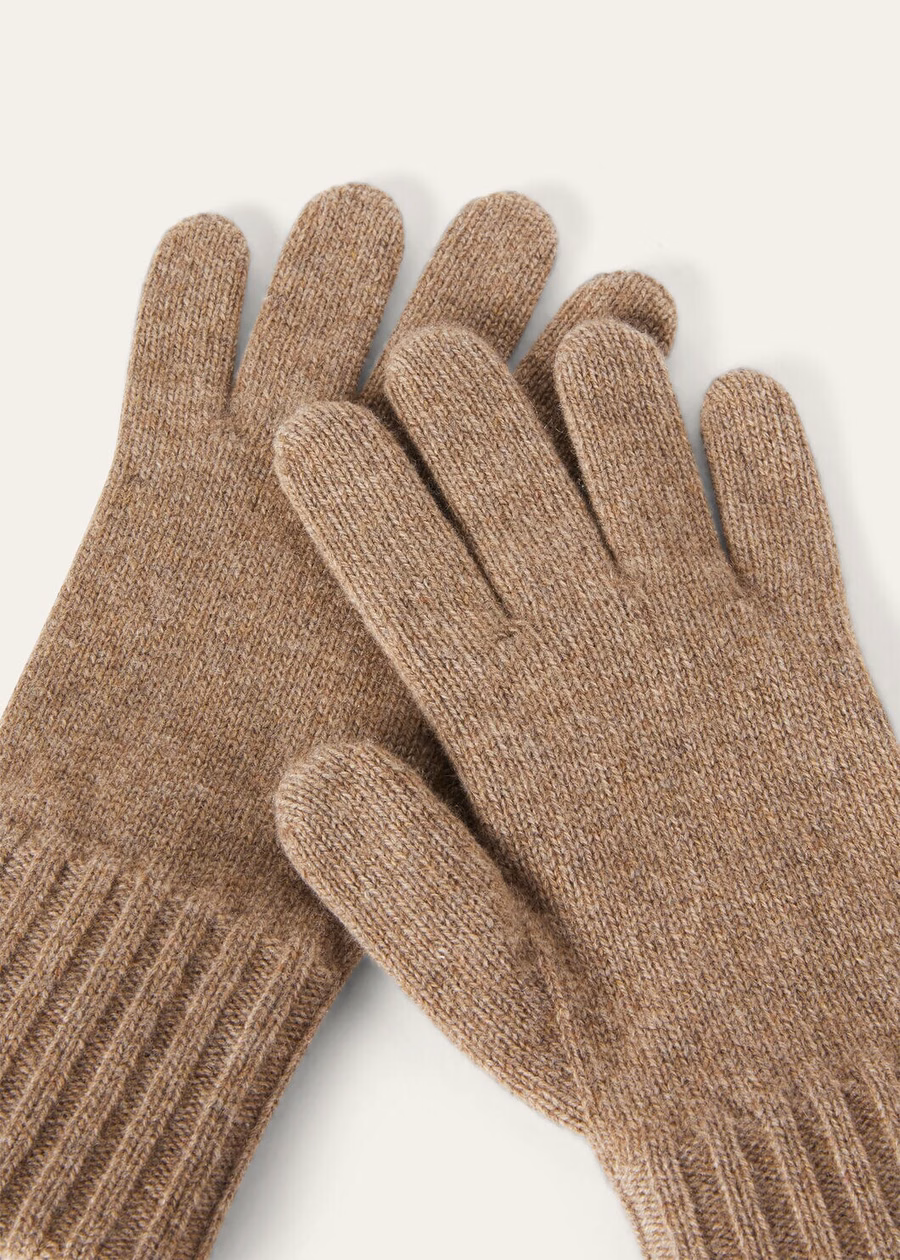 Luvas Loro Cashmere Granule Mel Brown