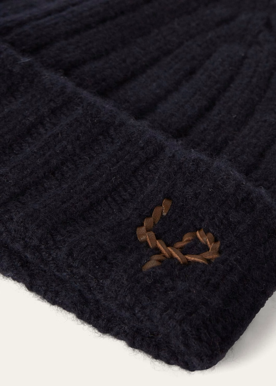 Gorro LP em cashmere azul marinho
