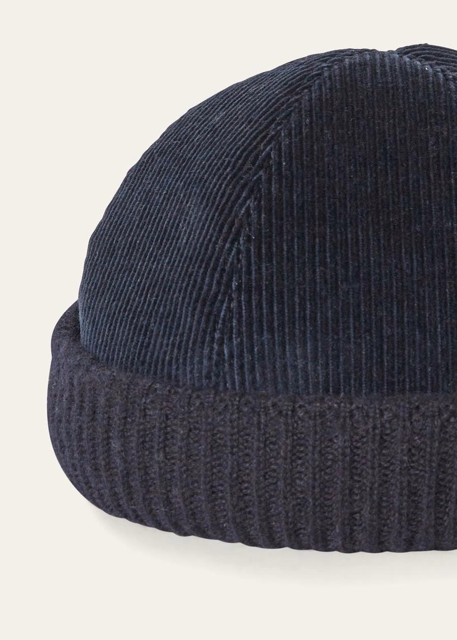 Gorro de algodão cashmere azul marinho