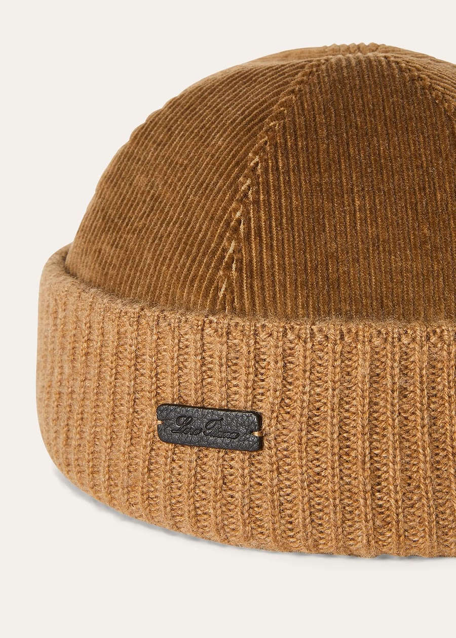 Gorro Highlander de algodão e cashmere cor camelo