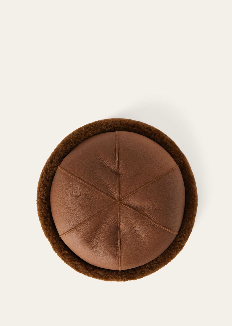 Gorro Lys em pele de carneiro Highlander Camel