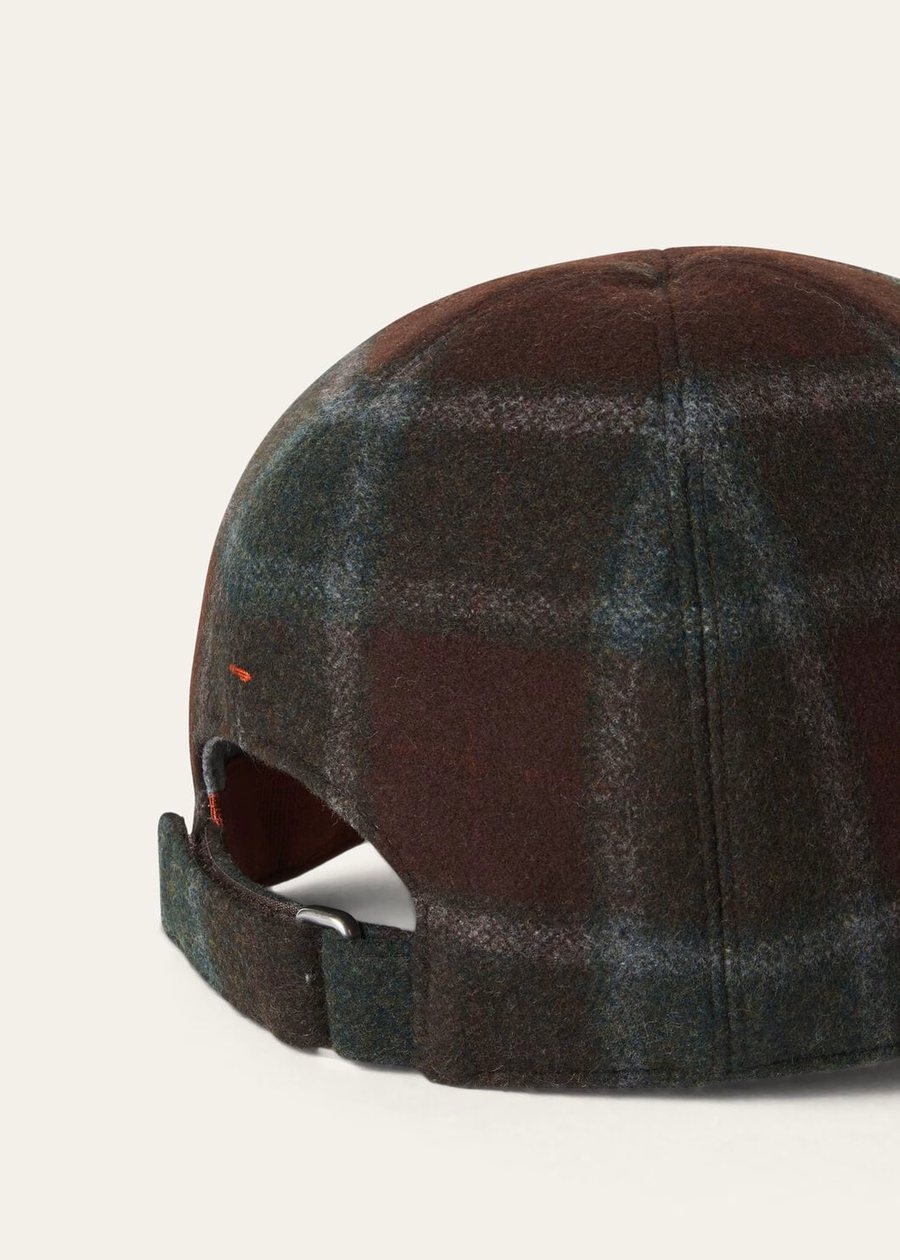 Boné de beisebol em cashmere de lã virgem verde escuro sofisticado